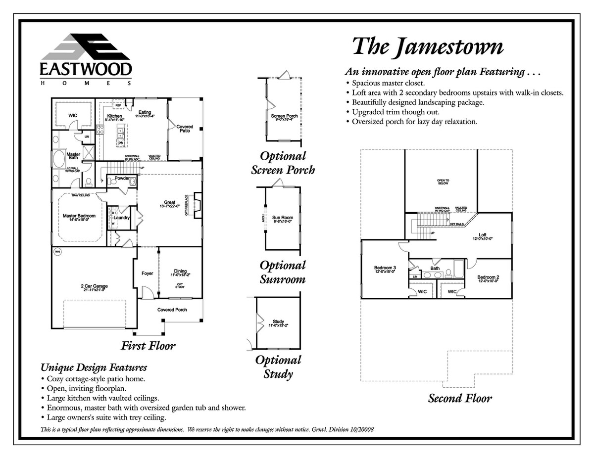 Jamestown Floor Plan Braeburn Orchard Eastwood Homes